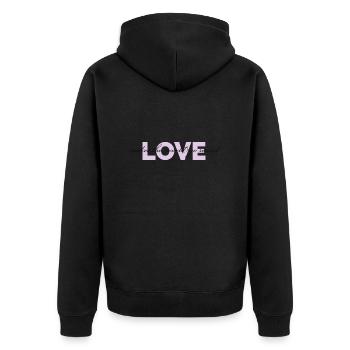 Love - Unisex Premium Bio Zip Hoodie - Schwarz - Hinten - Nico (187cm)