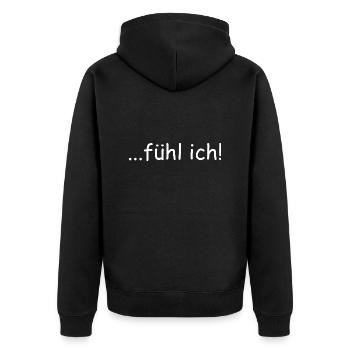 Fühl Ich! - Unisex Premium Bio Zip Hoodie - Schwarz - Hinten - Nico (187cm)