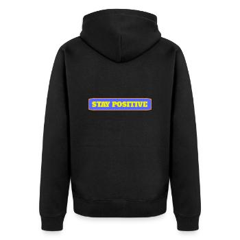 Restez positif - Veste à capuche bio Premium Unisexe - noir - Dos - Nico (187cm)