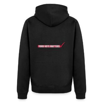 votre vote compte citation - Veste à capuche bio Premium Unisexe - noir - Dos - Nico (187cm)