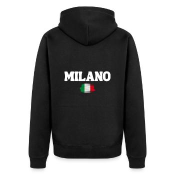 Milano Mailand Milan Italia - Unisex Premium Organic Zip Hoodie - black - Back - Nico (187cm)