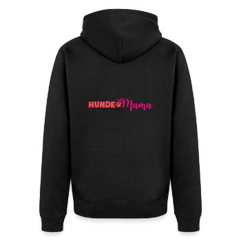 hunde mama - Unisex Premium Bio Zip Hoodie - Schwarz - Hinten - Nico (187cm)