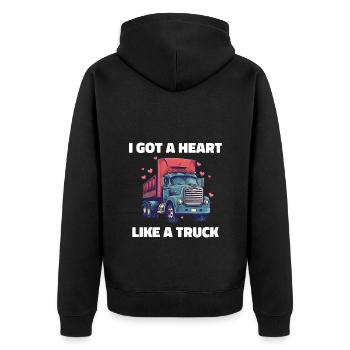 I've got a heart like a truck Western Sunset - Unisex Premium Organic Zip Hoodie - black - Back - Nico (187cm)