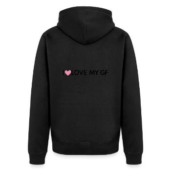 I Love My Girlfriend - Veste à capuche bio Premium Unisexe - noir - Dos - Nico (187cm)