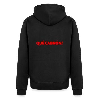Spanisch Sprache - Unisex Premium Bio Zip Hoodie - Schwarz - Hinten - Nico (187cm)