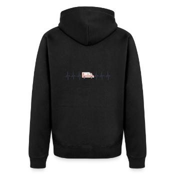 Heartbeat Ambulance Emergency Doctor Doctor - Unisex Premium Organic Zip Hoodie - black - Back - Nico (187cm)