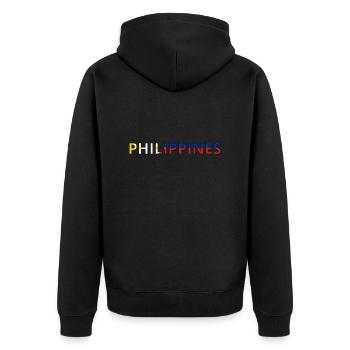 Flagge der Philippinen - Unisex Premium Bio Zip Hoodie - Schwarz - Hinten - Nico (187cm)