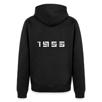 Geburtsjahr Geburtstag Born In - Made in 1953 - Unisex Premium Bio Zip Hoodie - Schwarz - Hinten - Nico (187cm)