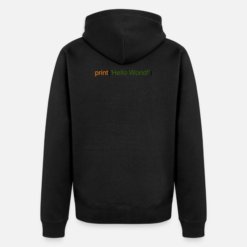 Bonjour le monde Python - Veste à capuche bio Premium Unisexe - noir
