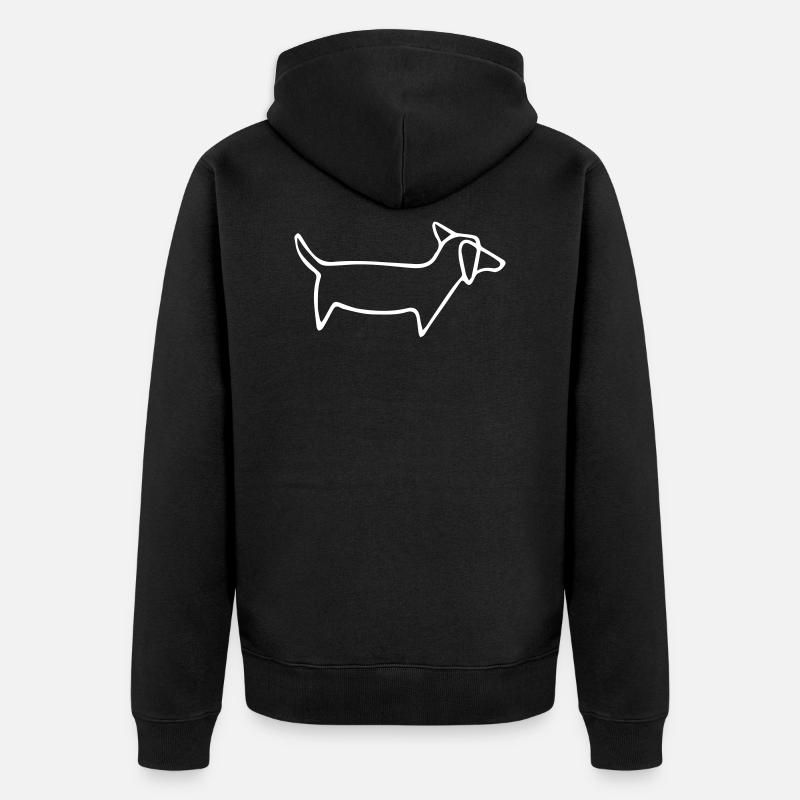 Teckel minimalisme dessin - Veste à capuche bio Premium Unisexe - noir