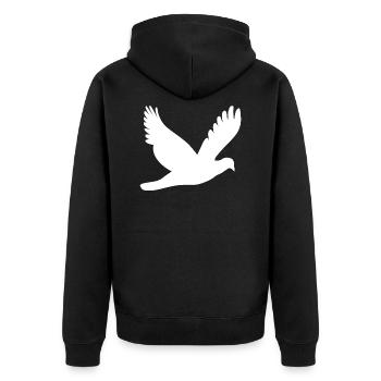 Colombe blanche de la paix - Veste à capuche bio Premium Unisexe - noir - Dos - Nico (187cm)