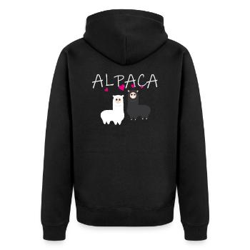Alpaca love Alpaka - Veste à capuche bio Premium Unisexe - noir - Dos - Nico (187cm)