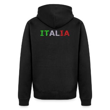 Italia TEXT in low poly style - Unisex Premium Organic Zip Hoodie - black - Back - Nico (187cm)