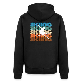 To ski - Unisex Premium Organic Zip Hoodie - black - Back - Nico (187cm)