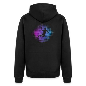 Handball - Unisex Premium Bio Zip Hoodie - Schwarz - Hinten - Nico (187cm)