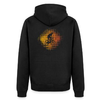 cyclist - Unisex Premium Organic Zip Hoodie - black - Back - Nico (187cm)