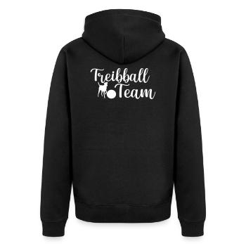 Driftball dog sport design - Unisex Premium Organic Zip Hoodie - black - Back - Nico (187cm)