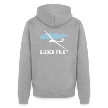 Glider saying glide pilot gift - Unisex Premium Organic Zip Hoodie - heather grey - Back - Nico (187cm)