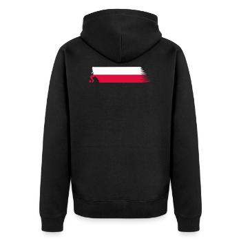 Poland Flag - Football National Team - Veste à capuche bio Premium Unisexe - noir - Dos - Nico (187cm)