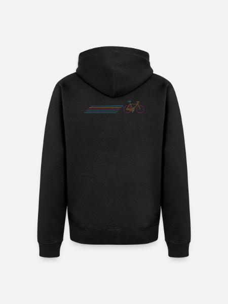 Fancy Neon Fahrrad Streifen - Unisex Premium Bio Zip Hoodie - Schwarz