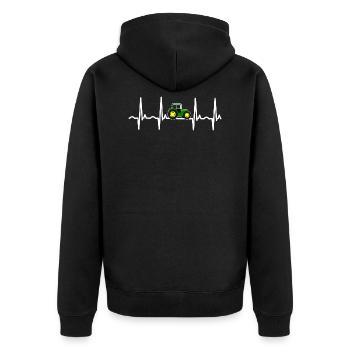 Tractor Heartbeat Farm Tractor Farm Gift - Unisex Premium Bio Zip Hoodie - Schwarz - Hinten - Nico (187cm)