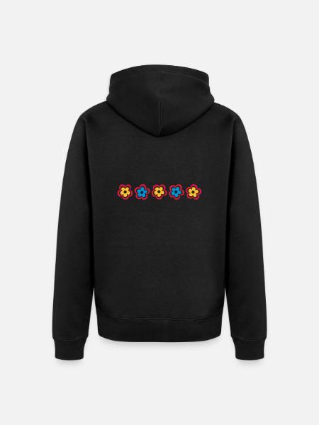 rétro fleur - Veste à capuche bio Premium Unisexe - noir