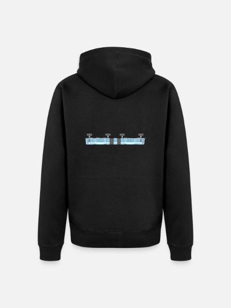Schwebebahn lang pixelart - Unisex Premium Bio Zip Hoodie - Schwarz