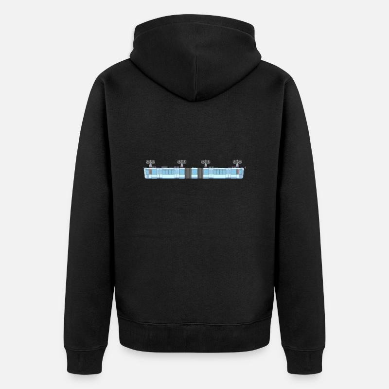 Schwebebahn lang pixelart - Unisex Premium Bio Zip Hoodie - Schwarz