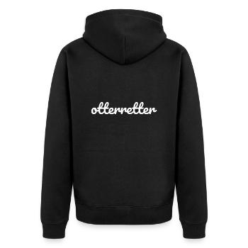 fischotter animal tierliebhaber frettchen - Unisex Premium Bio Zip Hoodie - Schwarz - Hinten - Nico (187cm)