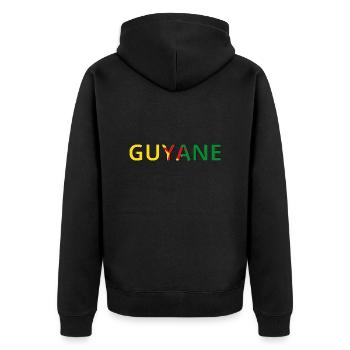 Flag of French Guiana - Unisex Premium Organic Zip Hoodie - black - Back - Nico (187cm)