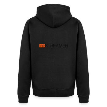 Top Streamer social media shirt - Unisex Premium Organic Zip Hoodie - black - Back - Nico (187cm)
