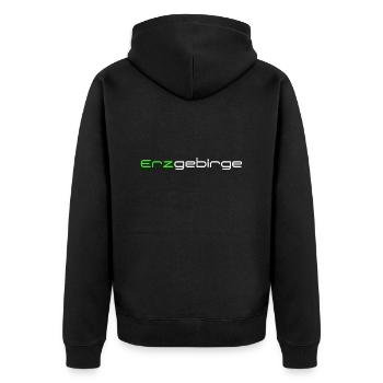 Erzgebirge - Unisex Premium Bio Zip Hoodie - Schwarz - Hinten - Nico (187cm)