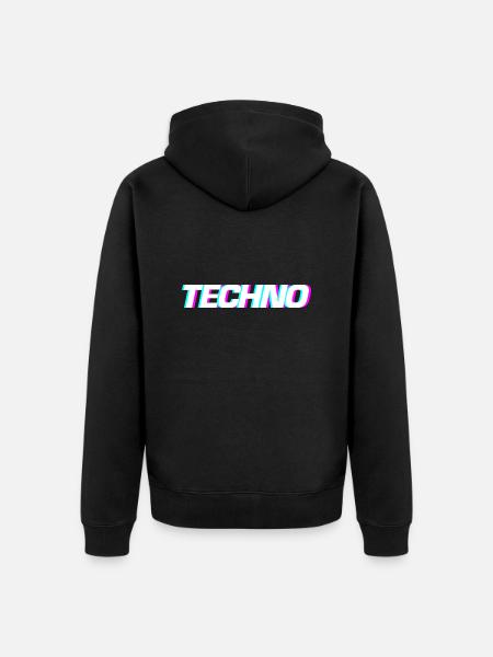 Techno Festival Design - Unisex Premium Organic Zip Hoodie - black