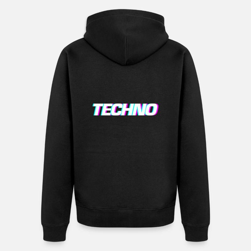 Techno Festival Design - Veste à capuche bio Premium Unisexe - noir