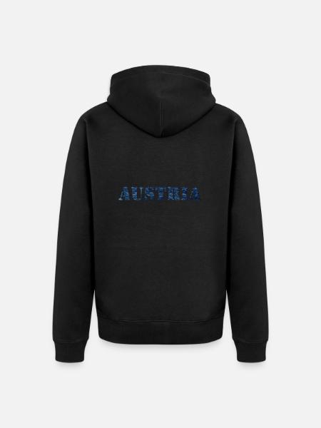 AUSTRIA - Unisex Premium Organic Zip Hoodie - black