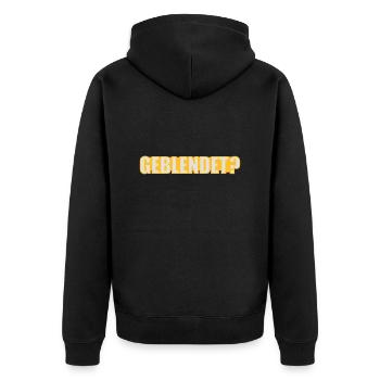 Schönheit - Unisex Premium Bio Zip Hoodie - Schwarz - Hinten - Nico (187cm)