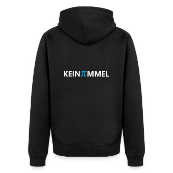 Kein Pimmel blau - Unisex Premium Bio Zip Hoodie - Schwarz - Hinten - Nico (187cm)