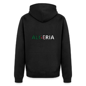 Algeria Flag - Unisex Premium Organic Zip Hoodie - black - Back - Nico (187cm)
