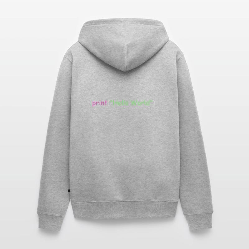Hello World programming Python C++ C # Unisex Premium Organic Zip Hoodie
