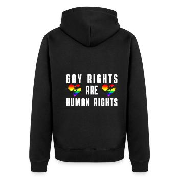 Rainbow Heart Friendship Queer Gift LGBT - Veste à capuche bio Premium Unisexe - noir - Dos - Nico (187cm)