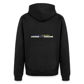 stand with ukraine Zelensky Shirt peace Zelenskyi - Unisex Premium Organic Zip Hoodie - black - Back - Nico (187cm)
