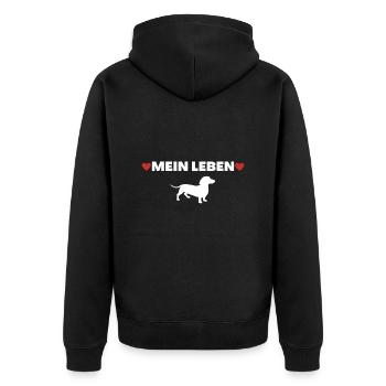 Teckel Chien Chien Chien Personne Idée Cadeau - Veste à capuche bio Premium Unisexe - noir - Dos - Nico (187cm)