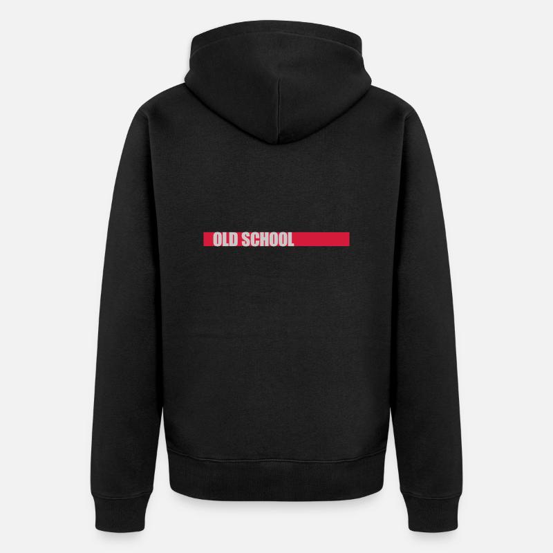 Balken Old School - Unisex Premium Bio Zip Hoodie - Schwarz