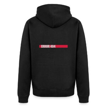 Netzwerk verloren Error 404 - Unisex Premium Bio Zip Hoodie - Schwarz - Hinten - Nico (187cm)
