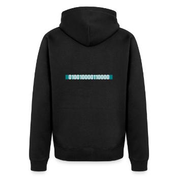 Binary Code Program Language - Unisex Premium Organic Zip Hoodie - black - Back - Nico (187cm)