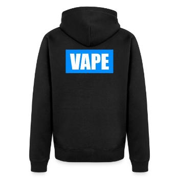 Vape bleu vapen vapeur - Veste à capuche bio Premium Unisexe - noir - Dos - Nico (187cm)