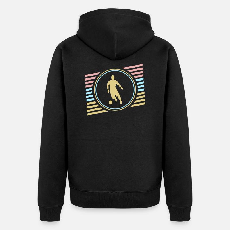 Fussball - Unisex Premium Bio Zip Hoodie - Schwarz