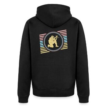 Paintball - Unisex Premium Organic Zip Hoodie - black - Back - Nico (187cm)