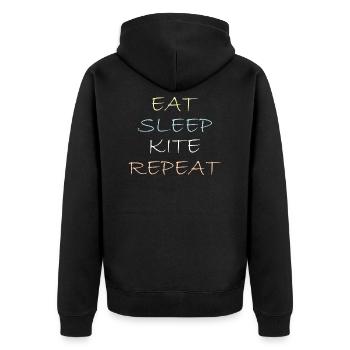 Kitesurfer - Unisex Premium Bio Zip Hoodie - Schwarz - Hinten - Nico (187cm)