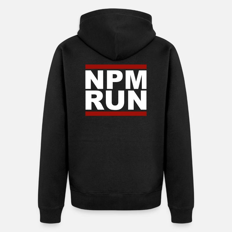 javascript, Javascript, npm run - Unisex Premium Bio Zip Hoodie - Schwarz